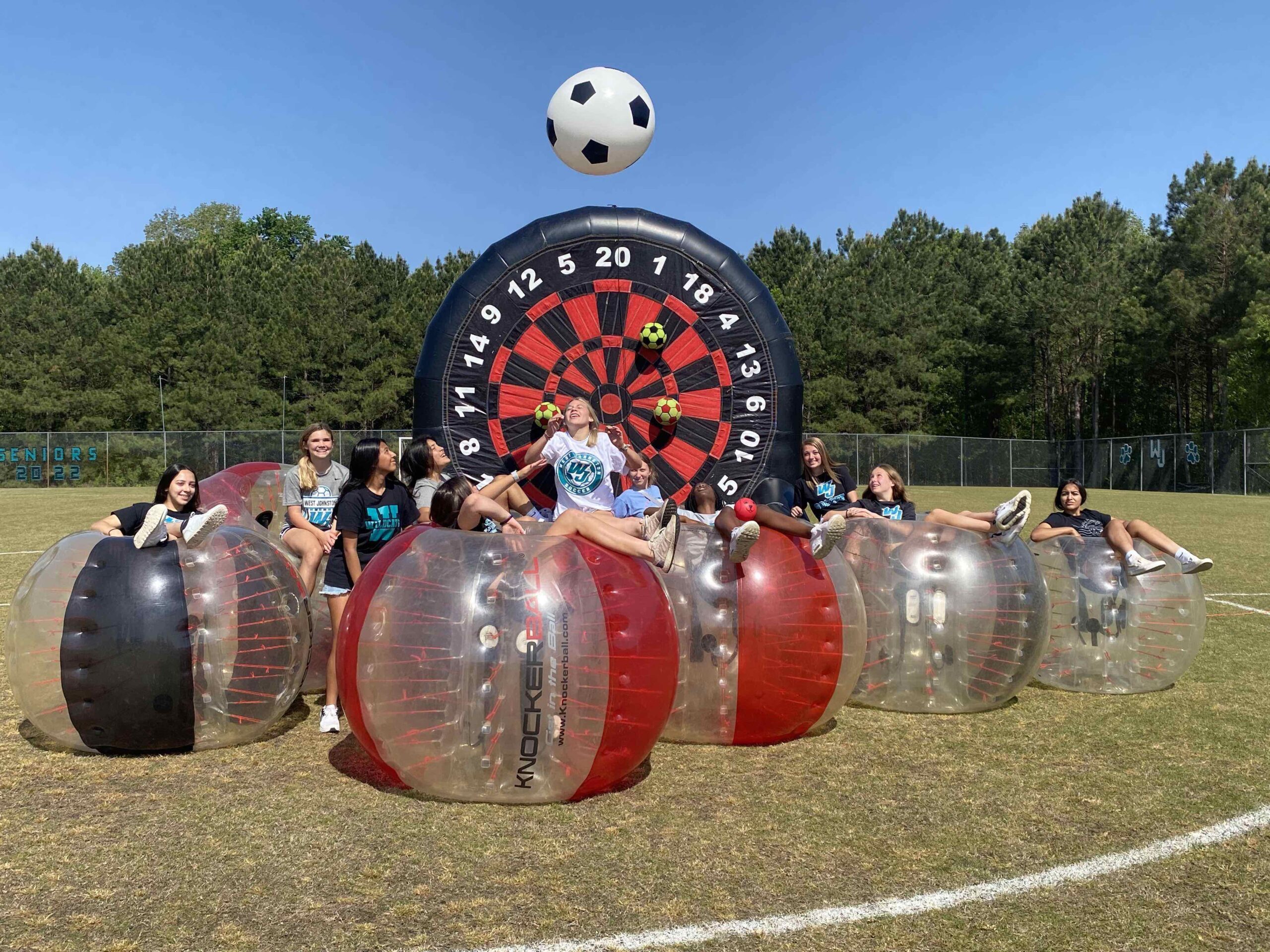 KnockerBall NC April 2022 - field pic ball in air